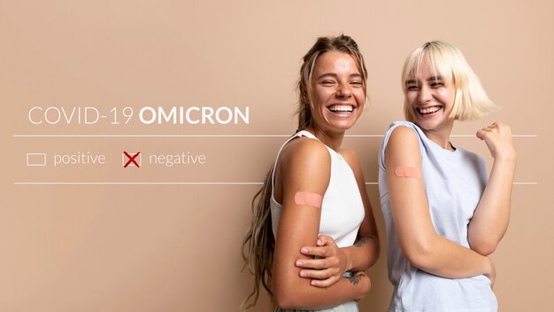 Close-up van mensen die zijn ingeënt tegen ommicron