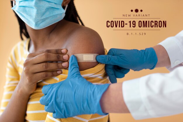 Close-up van mensen die zijn ingeënt tegen ommicron