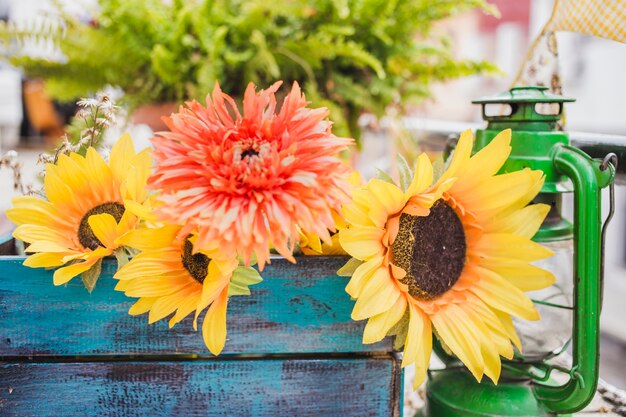Close-up van mooie zonnebloemen