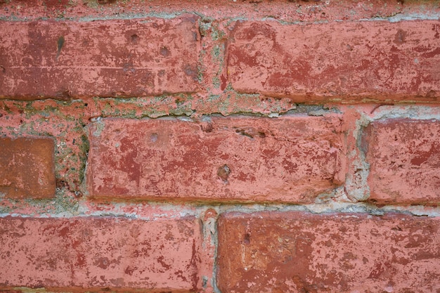 Close-up van rode bakstenen muur