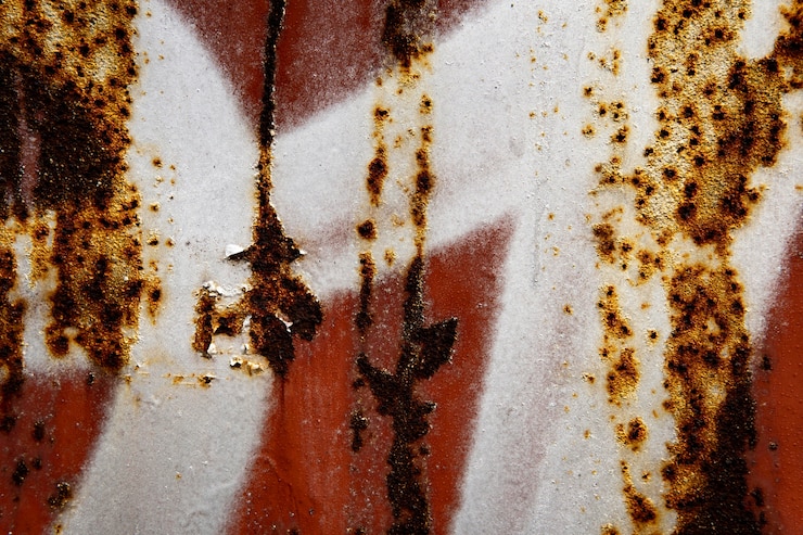 Gratis Foto close-up van roestig metaaloppervlak