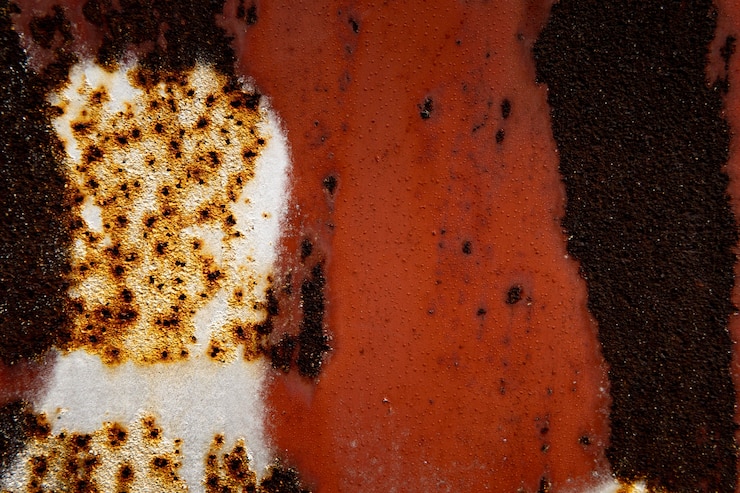 Gratis Foto close-up van roestig metaaloppervlak