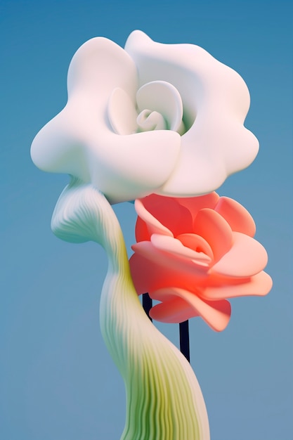 Close-up van rozen gemaakt met boetseerklei