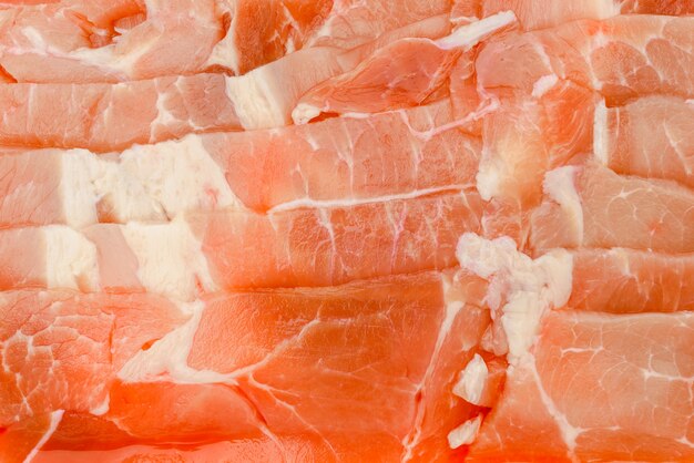 Close-up van Slide rauw varkensvlees.