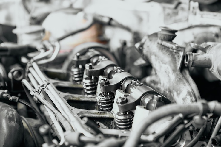Gratis Foto close-up van vier nieuw gewijzigde sproeiers in autodieselmotor