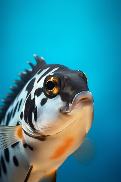 Close-up van vissen die onder water zwemmen