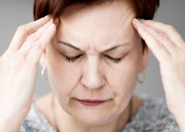 Close-up van vrouw met angst