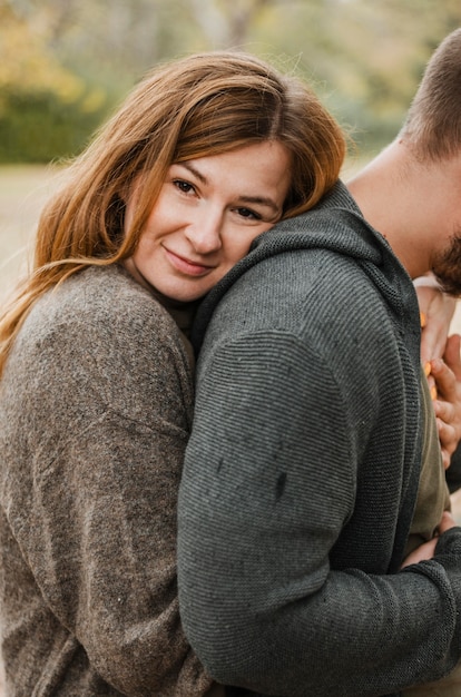 Close-up vrouw met partner