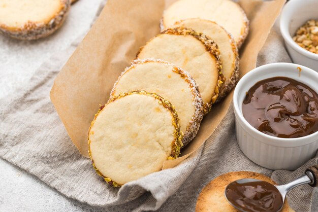 Close-up weergave van heerlijke alfajores