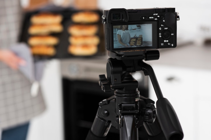 Gratis Foto close-upcamera bij statiefopname