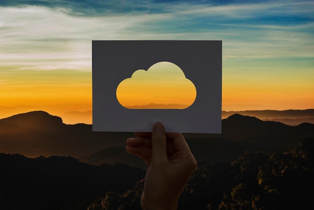 Gratis foto cloud computing-netwerkverbinding geperforeerd papier