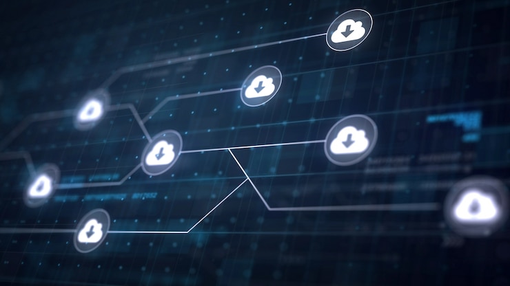 Gratis Foto cloud download icon line connection van circuit board
