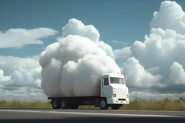 Gratis foto cloud truck kunst achtergrond concept