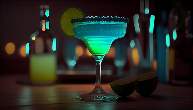 Gratis foto cocktail met blauwe verse drankjes op een elegante tafel generatieve ai