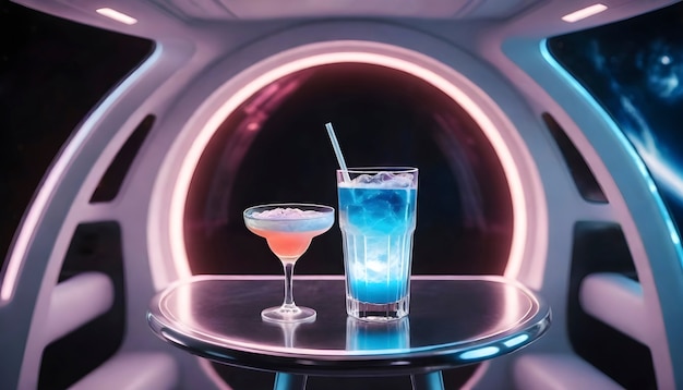 Cocktailverfrissing in neo-futuristische stijl