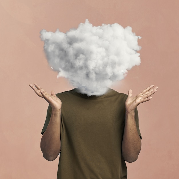 Gratis foto collage met wolkvormige hoofden
