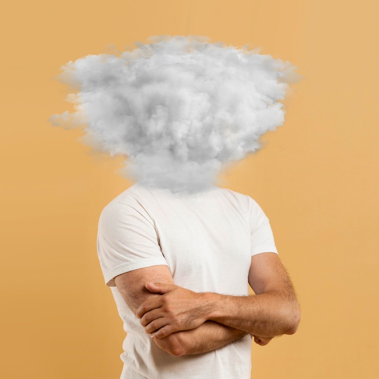 Gratis Foto collage met wolkvormige hoofden