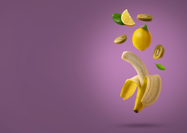 Collage van 3D-fruittexturen