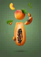 Gratis foto collage van 3d-fruittexturen