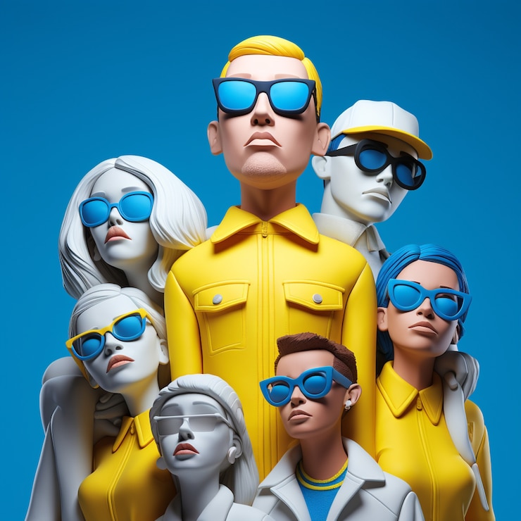 Gratis Foto collectief portret van stripfiguren