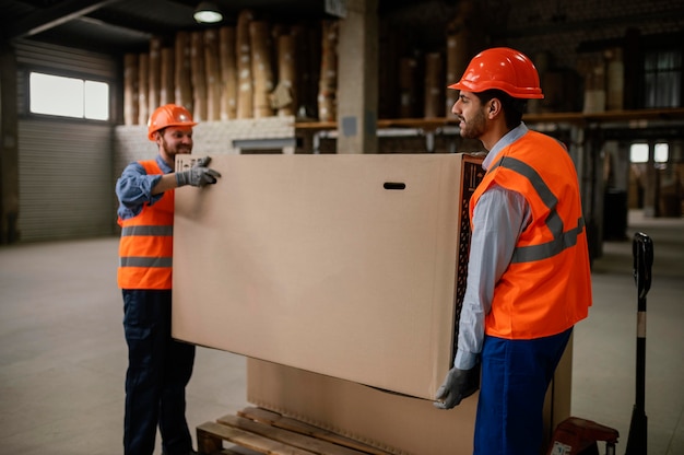 Collega's in veiligheidsuitrusting aan het werk