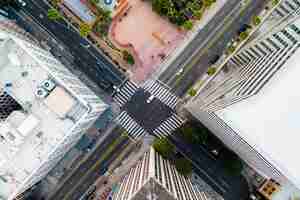 Gratis foto complexe luchtfoto van de stad