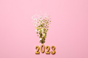 Concept van gelukkig nieuwjaar 2023 gelukkig nieuwjaar samenstelling