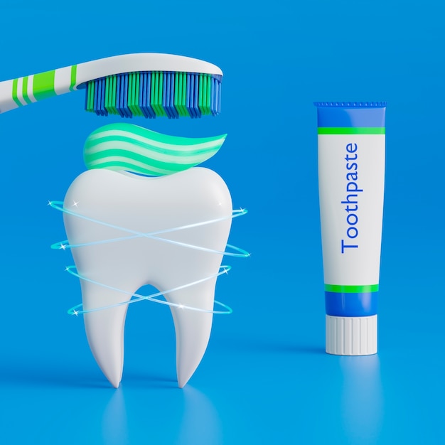 Concept van tandheelkundige hygiëne met tand