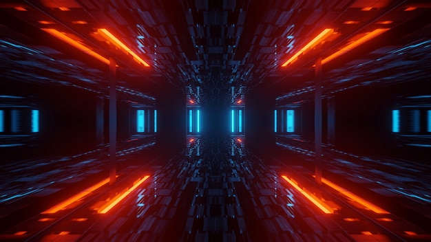 Coole illustratie met geometrische vormen en neon laserlichten - perfect voor wallpapers