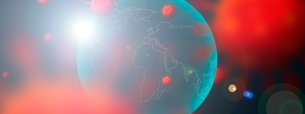 Coronavirus-infectie achtergrond met kopie ruimte