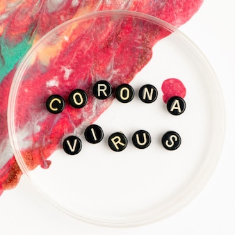 Coronavirus tekst kralen belettering typografie