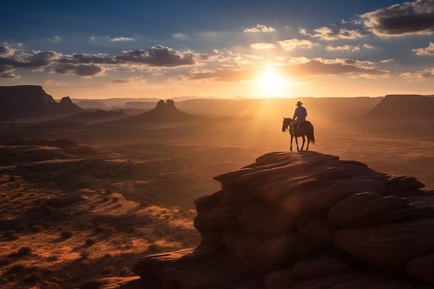 Gratis foto cowboy gaat in de oude westerse stad