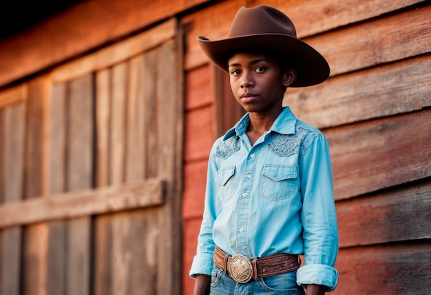 Cowboy in een fotorealistische omgeving