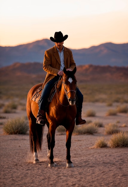 Cowboy in een fotorealistische omgeving