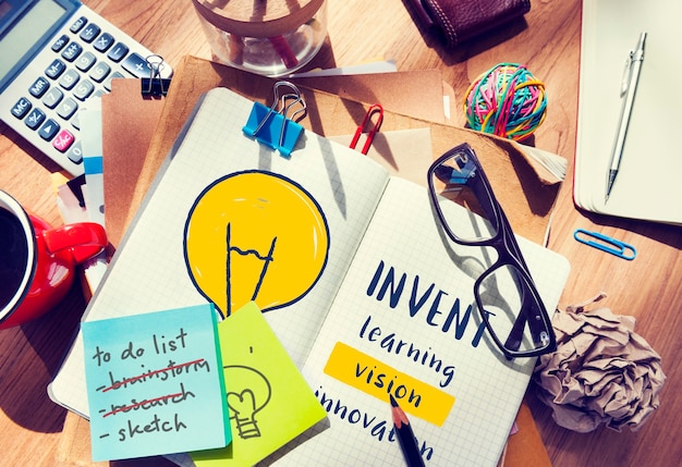 Creatief denken uitvinding inspiratie concept