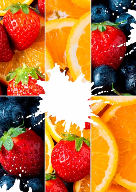 Gratis foto creatieve compositie met fruittextuur en levendige kleuren