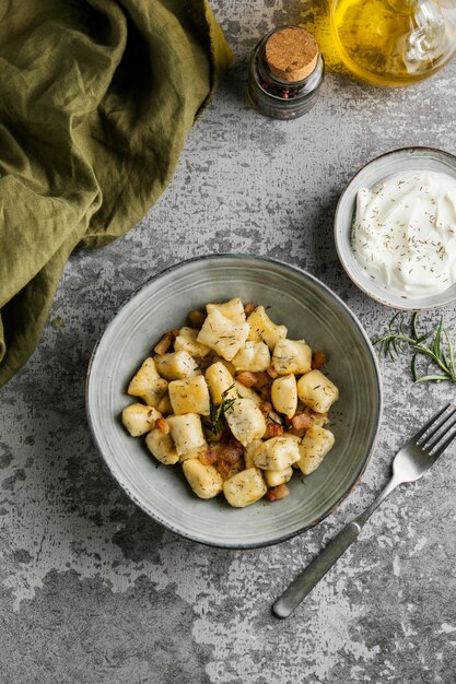 Creatieve opstelling van lekker eten