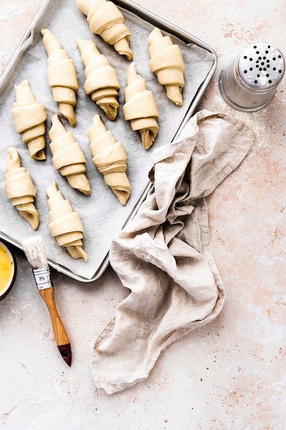 Croissant bakken voorbereiding food fotografie