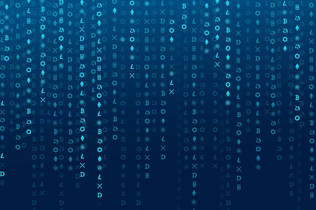 Cryptocurrency codering digitale blauwe achtergrond open-source blockchain concept