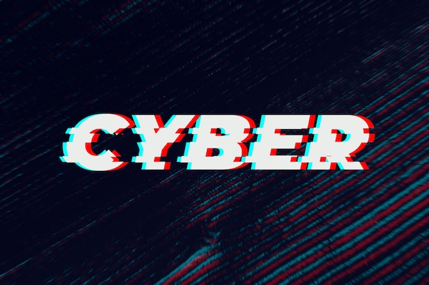 Cybertekst in glitch-lettertype