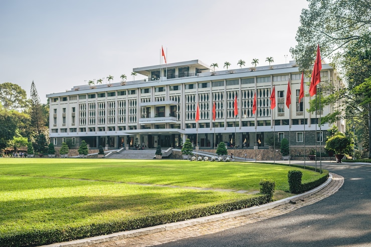 Gratis Foto de architectuur van het onafhankelijkheidspaleis, ho chi minh-stad