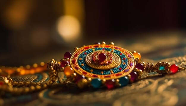 De Indiase cultuur viert feest met sierlijke sieraden en versieringen gegenereerd door AI