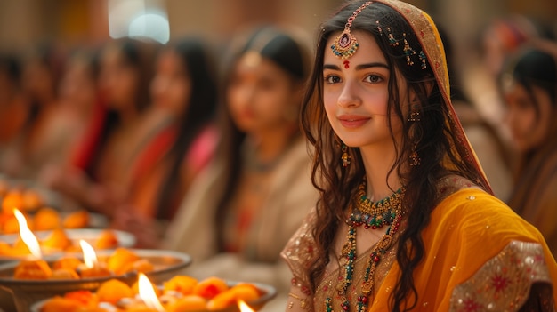 Gratis foto de levendige kleuren van het navratri-feest