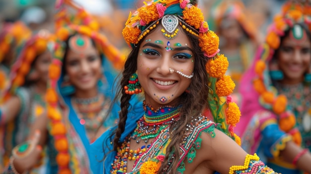 Gratis foto de levendige kleuren van het navratri-feest