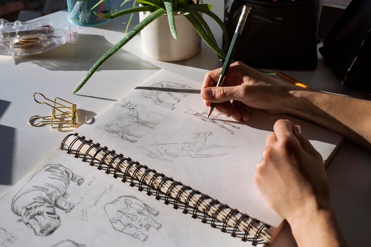 Gratis Foto de opstellingsstilleven van illustratorenhulpmiddelen