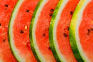 Gratis foto de sappige close-up van watermeloenplakken. horizontaal.