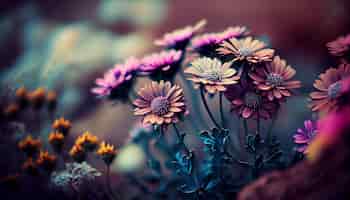 Gratis foto de schoonheid van de natuur in close-up paarse wilde bloemen bloeien generatieve ai