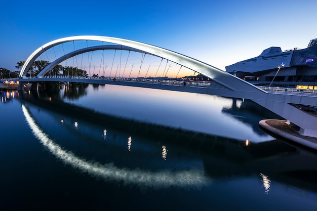 De stad van Lyon dichtbij samenvloeiingsdistrict met de rivier van de Rhône, Frankrijk