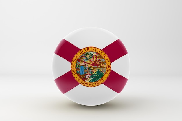 De Vlag Van Florida Op Witte Achtergrond