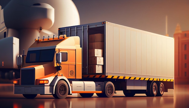 De vrachtvervoersindustrie levert vracht met behulp van generatieve AI voor vrachtwagens